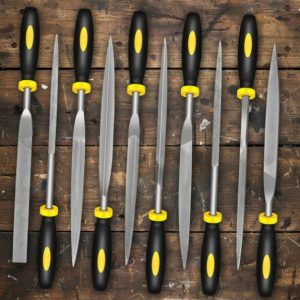 10 Pieces Hardened Alloy Steel File Tools Set Flat Round Square Triangle Half-Round