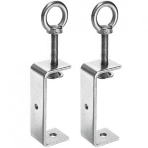 2pcs Stainless Steel C Clamp with 100mm wide jaw opening for woodworking, welding, and household mounting