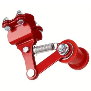 Universal Red Metal Motorcycle Chain Tensioner Adjuster for Most Motorcycles and ATVs Durable