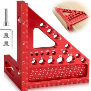 3D Multi Angle Triangle Ruler for Engineers Craftsmen Precision Measuring Drawing Tool, Red