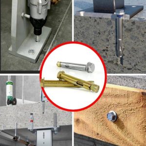 4-1/4 Inch Sleeve Anchor Bolts Zinc Plated Carbon Steel Heavy Duty for Concrete Masonry Box 25
