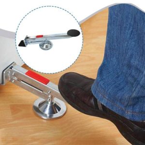 Lever-Style Hands-Free Wooden Door Lifter with Anti-Slip Foot Pedal