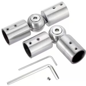 Adjustable stainless steel curtain rod corner connector